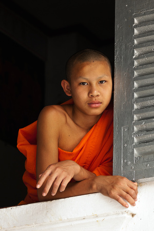 Burma Monk in Window II