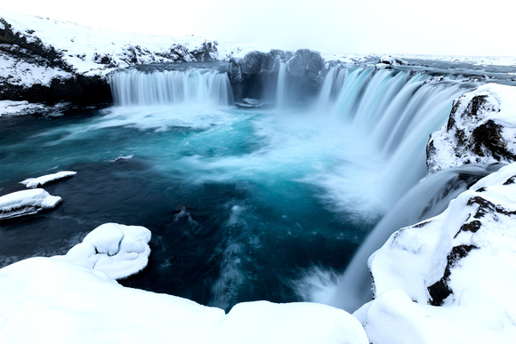 Iceland Godafoss Falls Winter 3