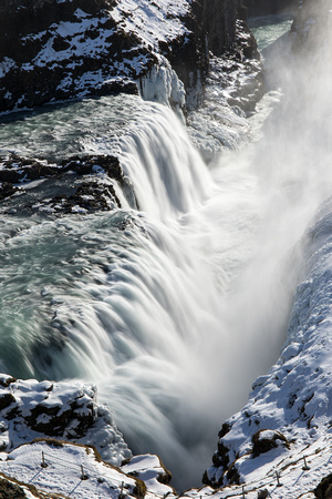 Gullfoss waterfall in the Winter