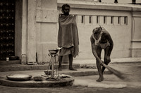 mahima sadhus attending evening prayers